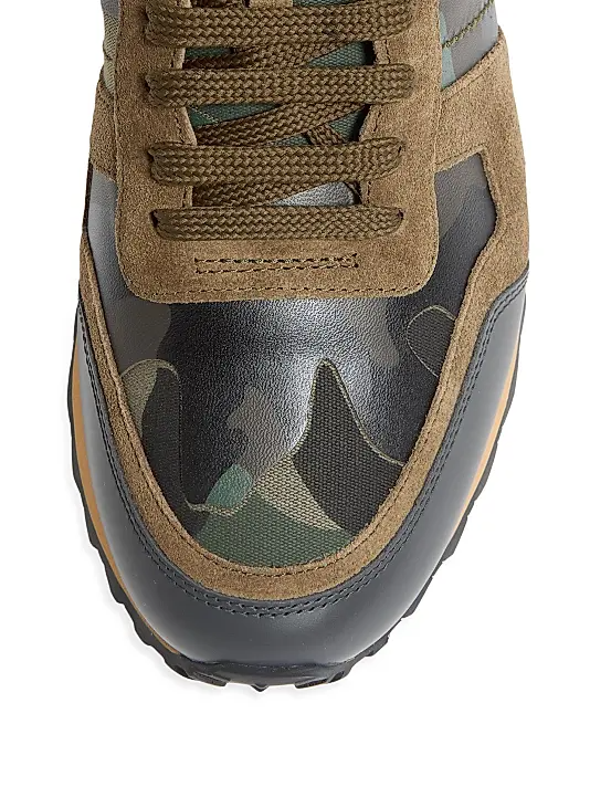 Men's Valentino Camo Rock Runners Military Green Sneakers