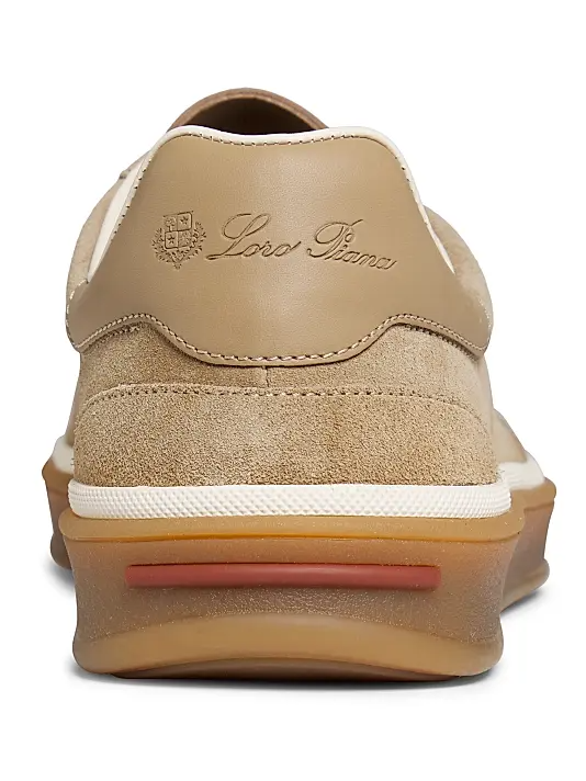 Men's Loro Piana Tennis Walk  Light Wood Smoke Sneakers