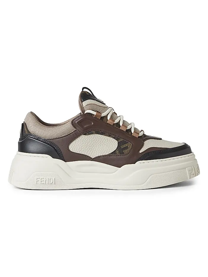 Men's Fendi Roma Match Nero Beige Sneakers