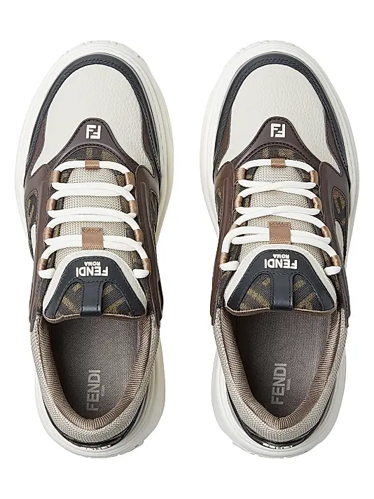 Men's Fendi Roma Match Nero Beige Sneakers