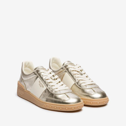 Men's Valentino Garavani Upvillage Low-Top Silver Sneakers