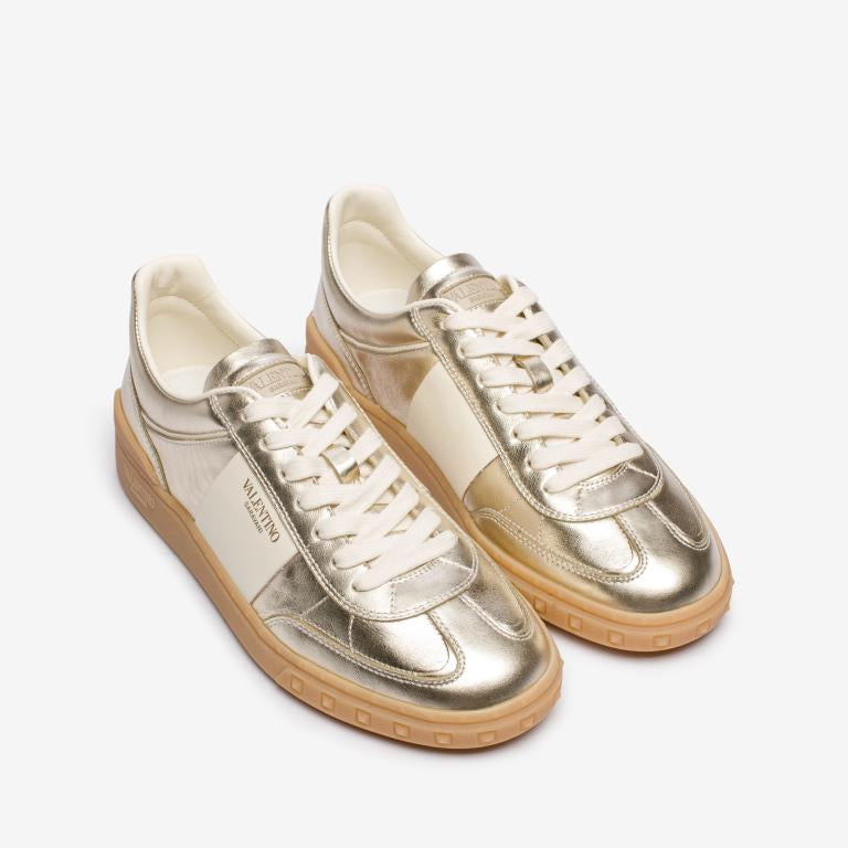 Men's Valentino Garavani Upvillage Low-Top Silver Sneakers