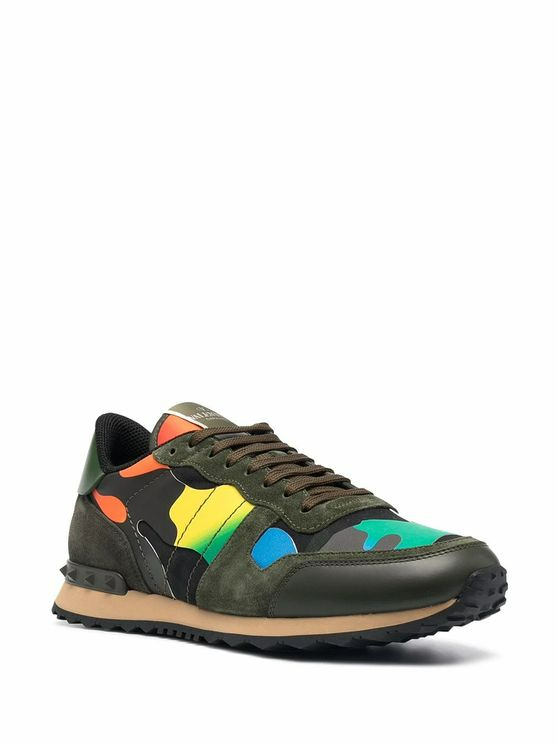 Men's Valentino Camo Rock Runners Multicolor Sneakers