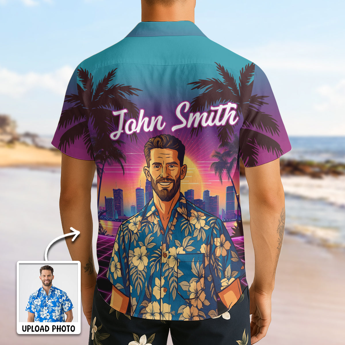 Custom Photo Sunset Pop - Personalized Customized Hawaiian shirt