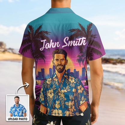 Custom Photo Sunset Pop - Personalized Customized Hawaiian shirt