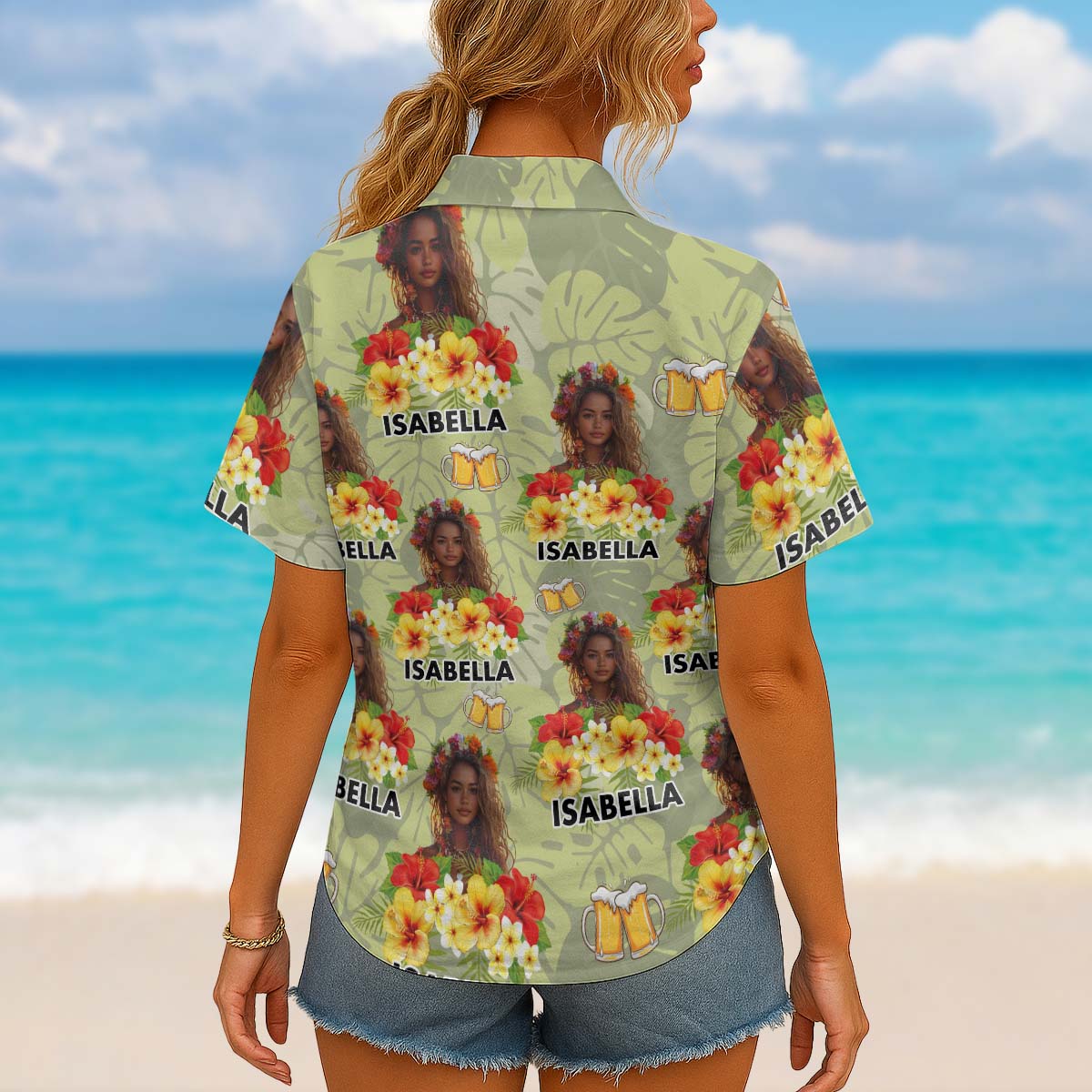 Custom Photo Drinkin' & Cheerin' - Personalized Customized Hawaiian Shirt