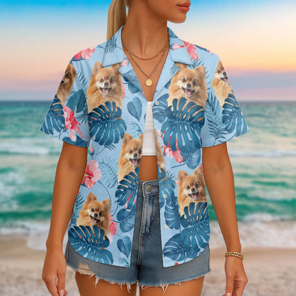 Custom Pet Photo Flowery - Personalized Customized Hawaiian Shirt - Lovely Gift For Pet Lovers