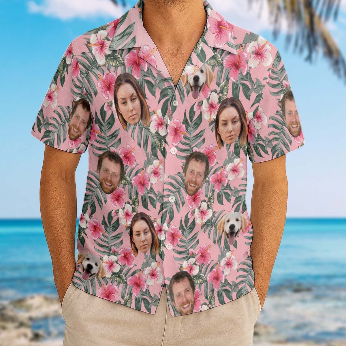 Custom Photo With Beloved Ones - Personalized Customized Hawaiian shirt
