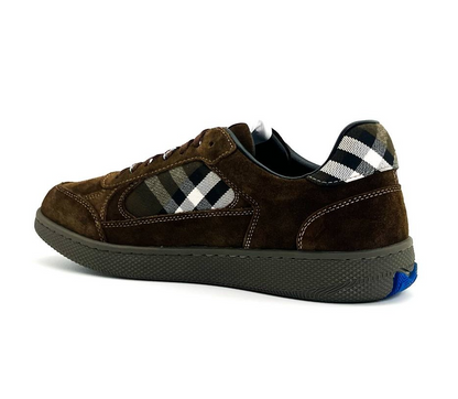 Men’s Burberry Leather Check Terrace Brown Sneakers