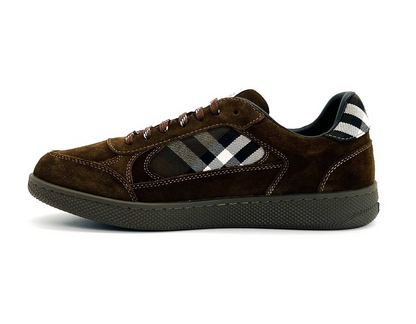 Men’s Burberry Leather Check Terrace Brown Sneakers