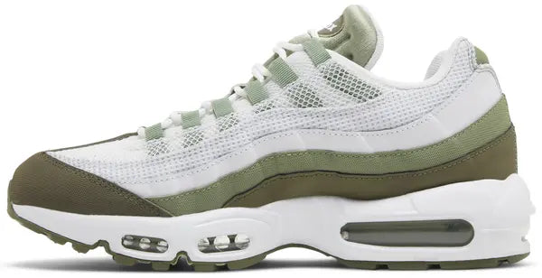 Men's  Nike Air Max 95 White Oil Green Shoes