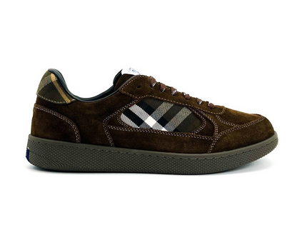 Men’s Burberry Leather Check Terrace Brown Sneakers