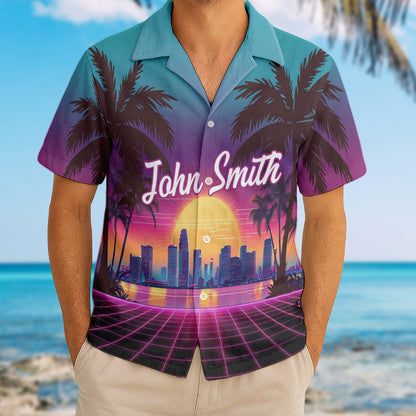 Custom Photo Sunset Pop - Personalized Customized Hawaiian shirt