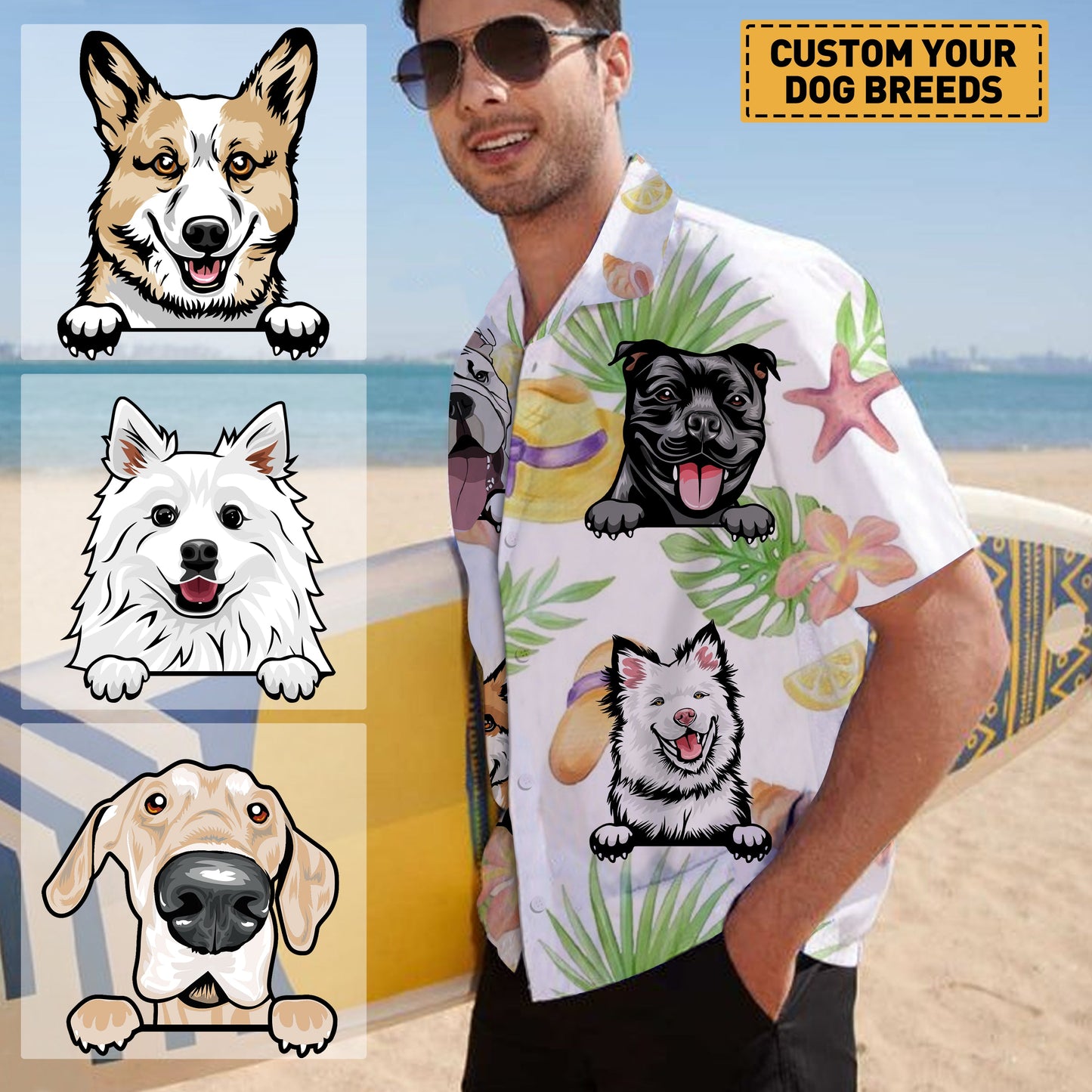 Dog Lover Dog Pet Summer Hawaii Cool Customization- Summer Hawaiian shirt - Personalized Customized Hawaiian shirt