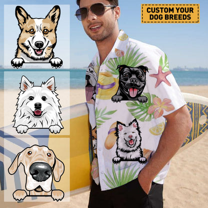 Dog Lover Dog Pet Summer Hawaii Cool Customization- Summer Hawaiian shirt - Personalized Customized Hawaiian shirt