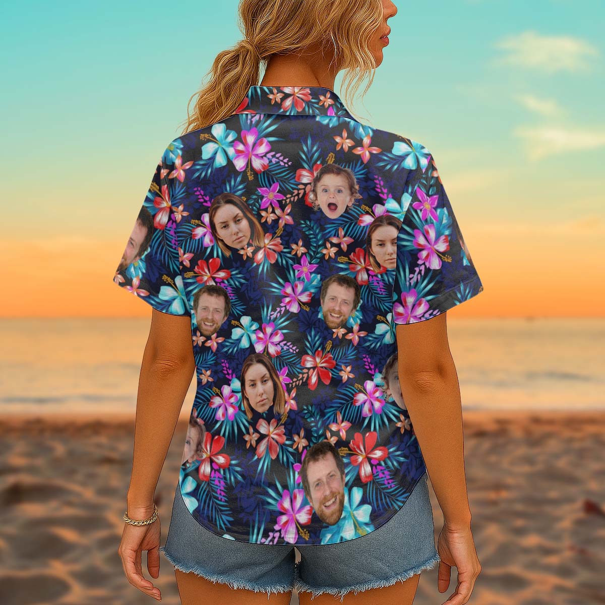 Custom Photo With Beloved Ones - Personalized Customized Hawaiian shirt