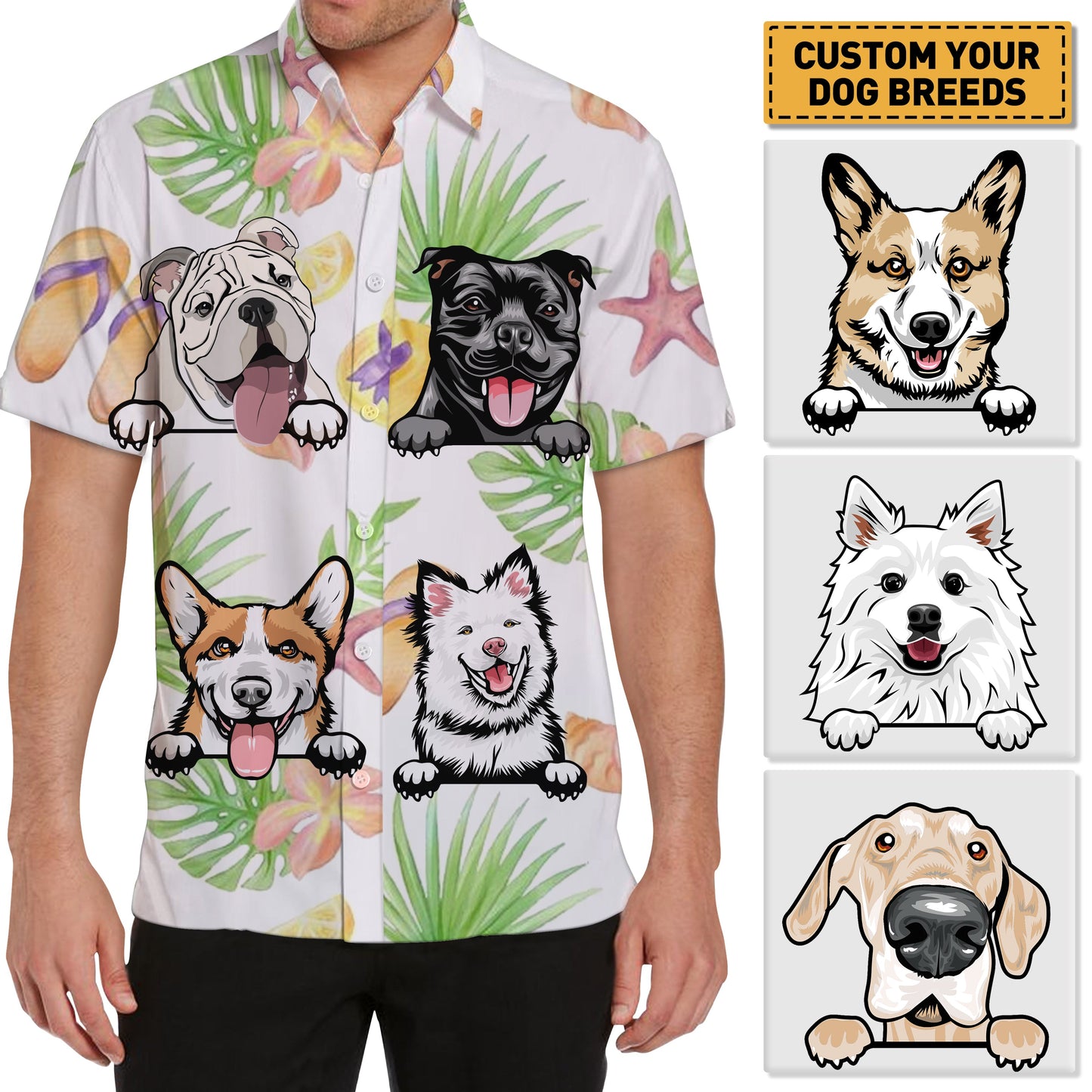 Dog Lover Dog Pet Summer Hawaii Cool Customization- Summer Hawaiian shirt - Personalized Customized Hawaiian shirt