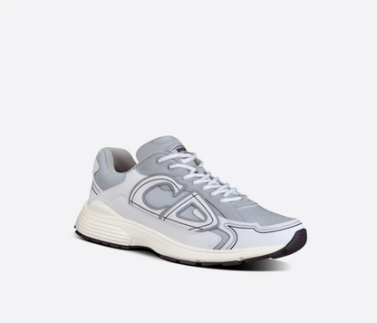 Men's Dior x Stone Island B30 Gray Mesh and White Sneakers