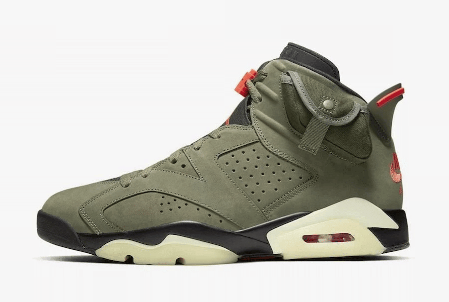 Men's Air Jordan 6 X Travis Scott Olive Shoes
