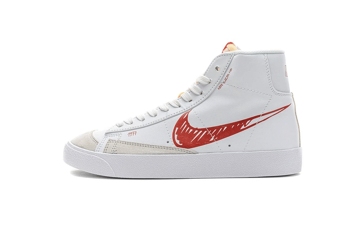 Men's Blazer Mid 77 Scribble Red Shoes