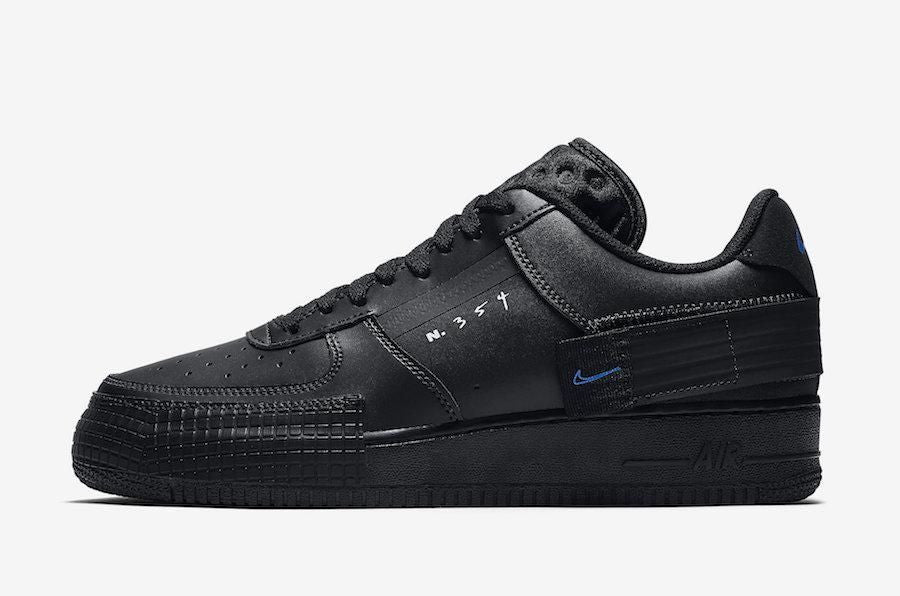 Men's Air Force 1 Type Black Photo Blue Shoes
