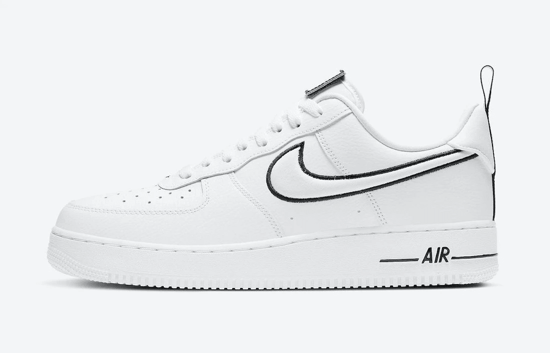 Men's Air Force 1 Low Velcro Patches and Oversized Heel Tabs White Shoes