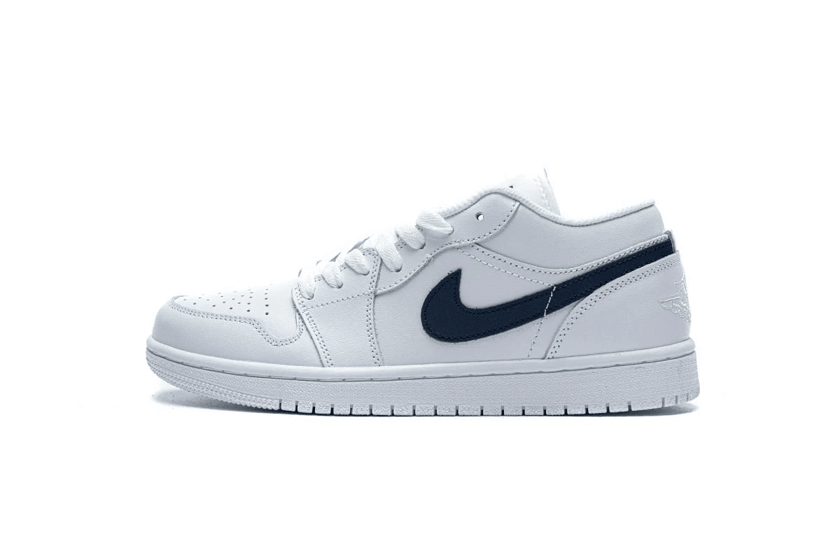 Men's Air Jordan 1 Low White Obsidian Shoes