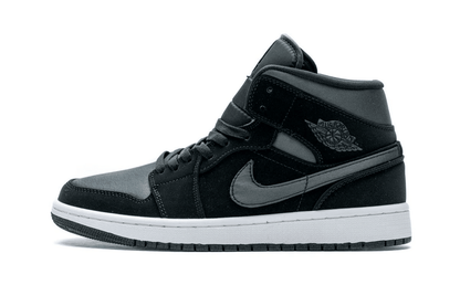 Men's Air Jordan 1 Mid White Black Grey Shoes