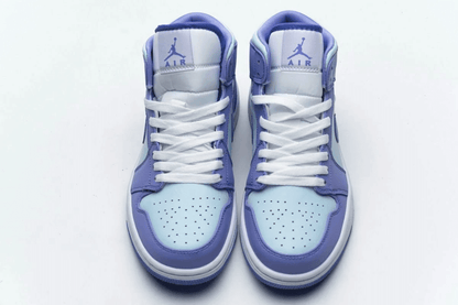 Men's Air Jordan 1 Mid Purple Aqua Blue Shoes