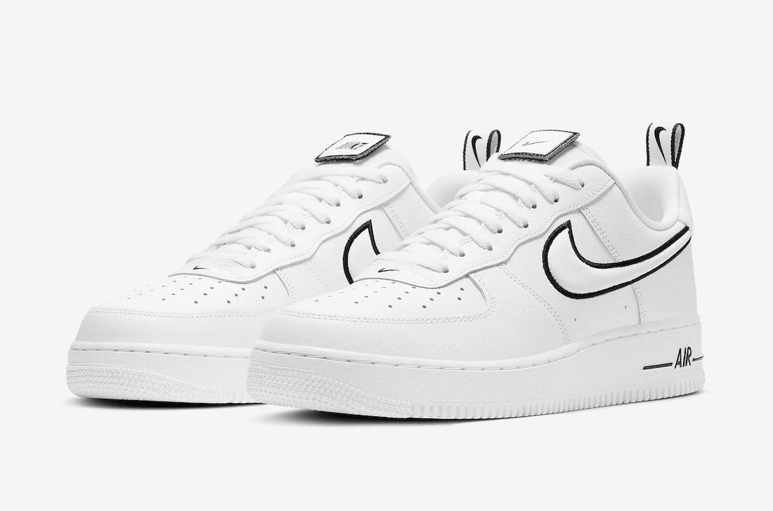 Men's Air Force 1 Low Velcro Patches and Oversized Heel Tabs White Shoes