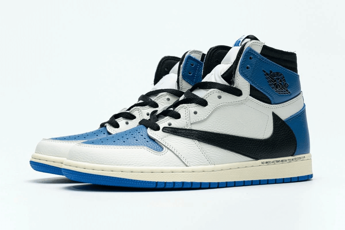 Men's Fragment x Travis Scott x Air Jordan 1 High OG Military Shoes
