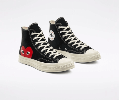 Men's Play Comme Des Garcons X Converse High Top Black Shoes