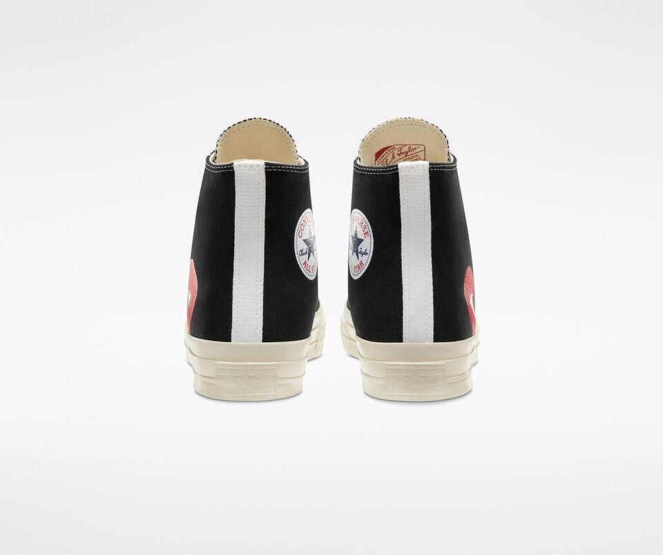 Men's Play Comme Des Garcons X Converse High Top Black Shoes