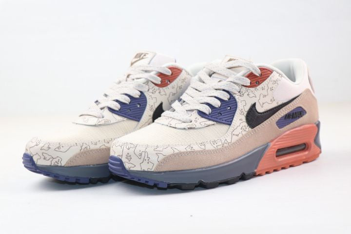 Men's Air Max 90 Brown Sand Map Shoes