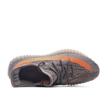 Men's Yeezy Boost 350 V2 Grey Orange Shoes