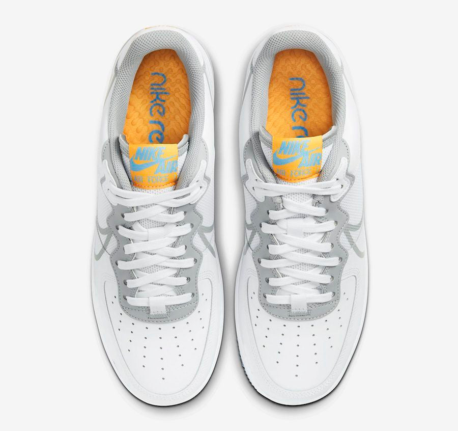 Men's Air Force 1 React Light Smoke and University Gold Shoes