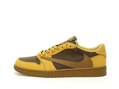 Men's Air Jordan 1 Low OG x Travis Scott Drab Brown Shoes
