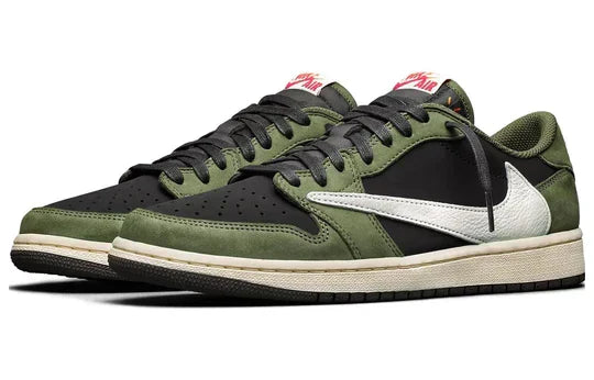 Men's Air Jordan 1 Low OG x Travis Scott Olive Green Shoes