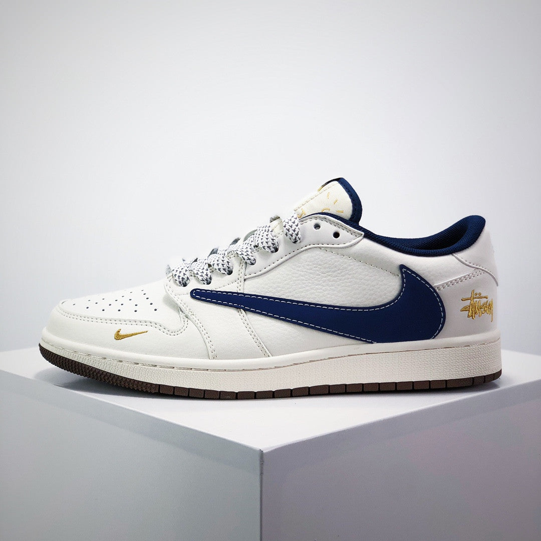 Men's Travis Scott x Fragment Design x Air Jordan 1 Low OG Stussy Shoes