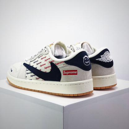 Men's Travis Scott x Fragment Design x Air Jordan 1 Low OG Supreme Shoes