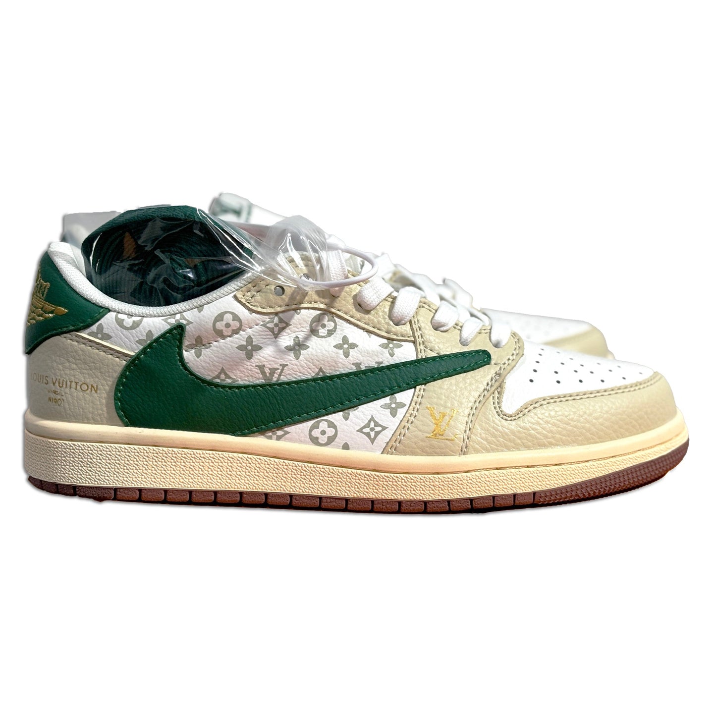 Men's Air Jordan 1 Low x LV White Green Shoes