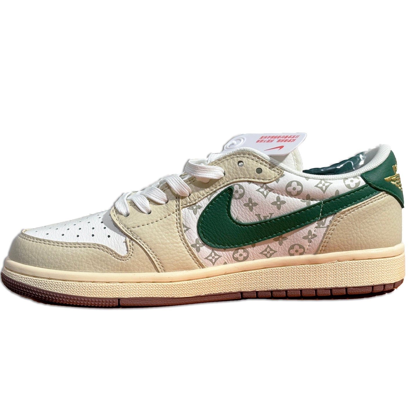 Men's Air Jordan 1 Low x LV White Green Shoes