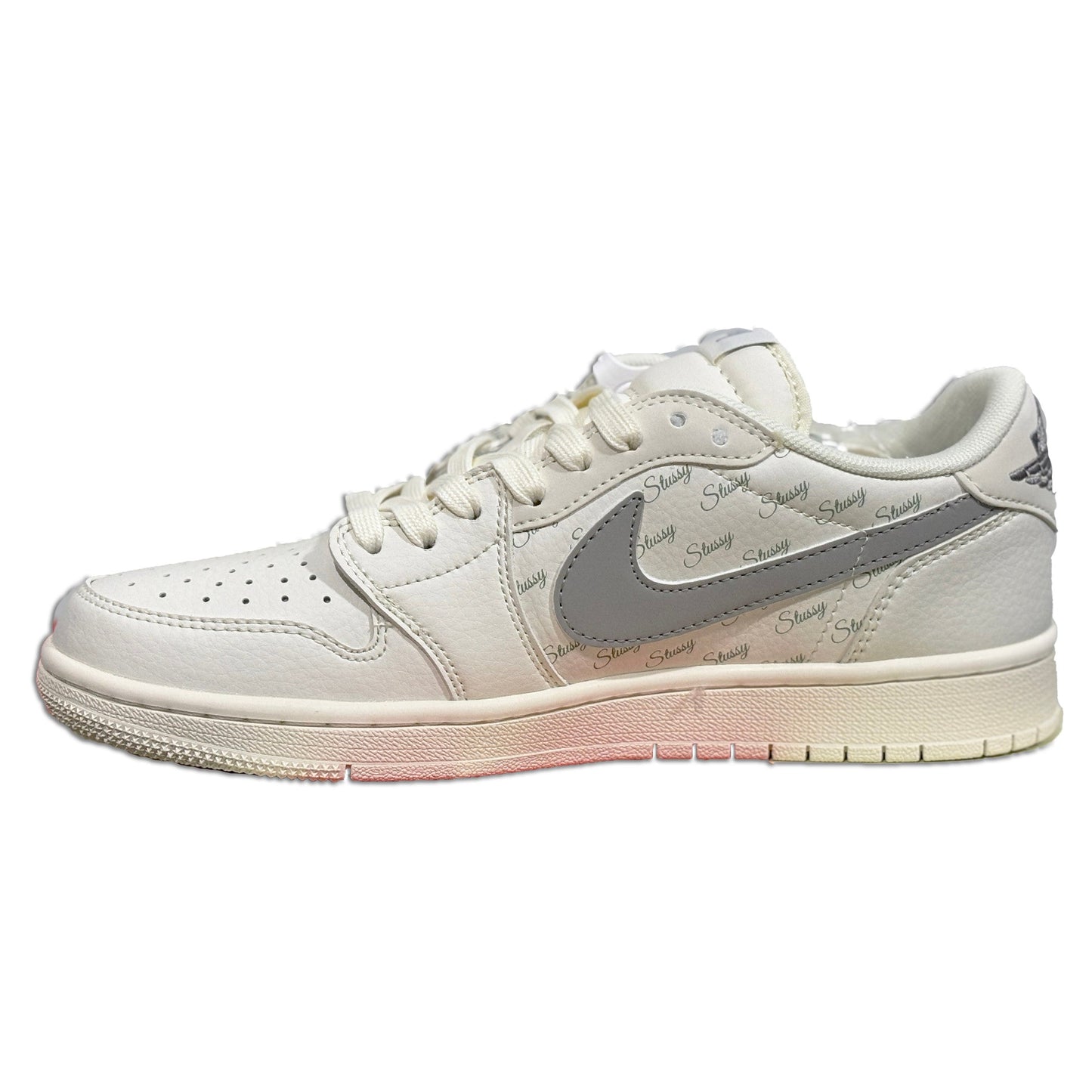 Men's Air Jordan 1 Low x Stussy 'White' Shoes