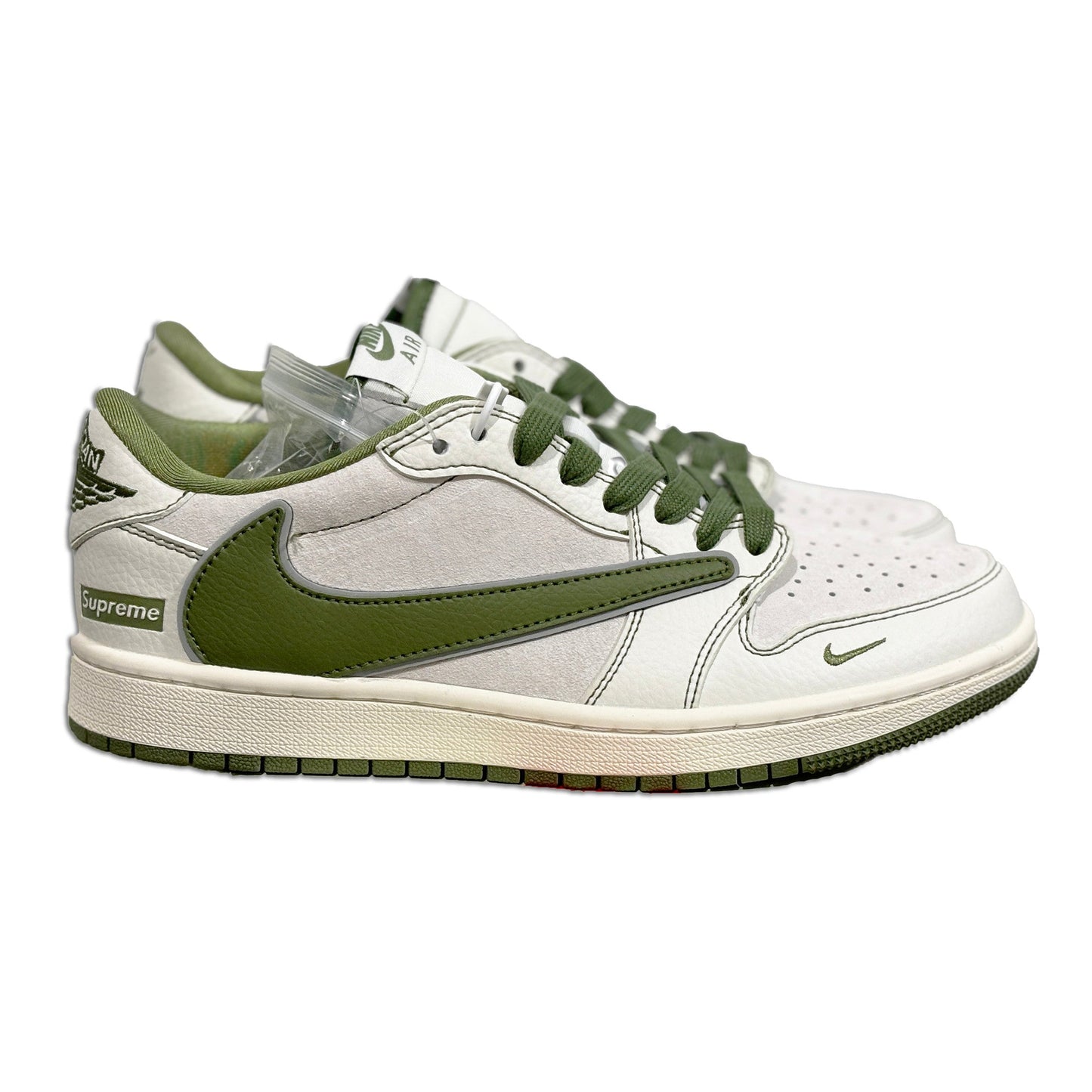 Men's Air Jordan 1 Low x Supreme 'Green' Shoes