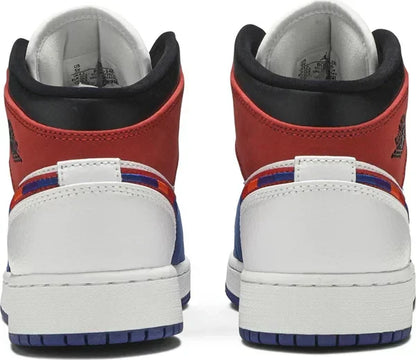 Men's Air Jordan 1 Mid Multicolored Swoosh Shoes
