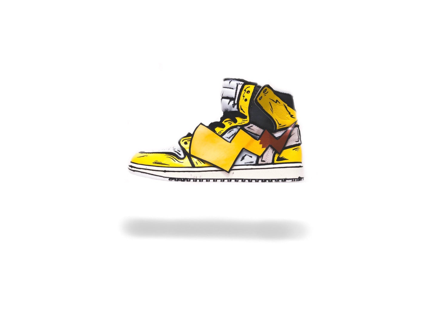Men's Air Jordan 1 Mid Off-WhiteÃ¢â€žÂ¢ x AJ1 'Detective Pikachu' Premiere Shoes