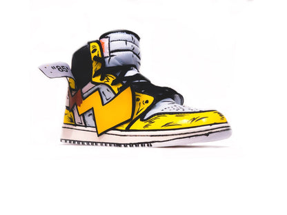 Men's Air Jordan 1 Mid Off-WhiteÃ¢â€žÂ¢ x AJ1 'Detective Pikachu' Premiere Shoes
