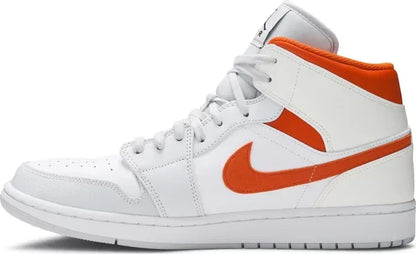 Men's Air Jordan 1 Mid Starfish Pure Platinum Shoes