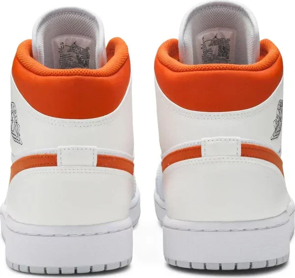 Men's Air Jordan 1 Mid Starfish Pure Platinum Shoes