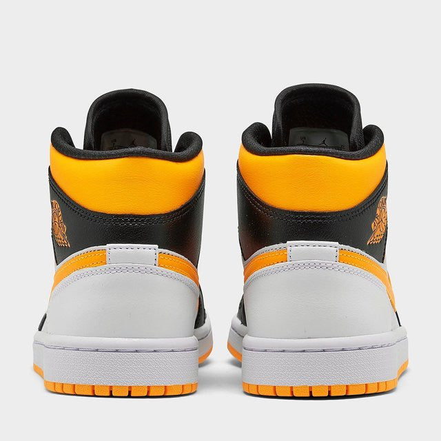 Men's Air Jordan 1 Mid White Laser Orange-Black Shoes